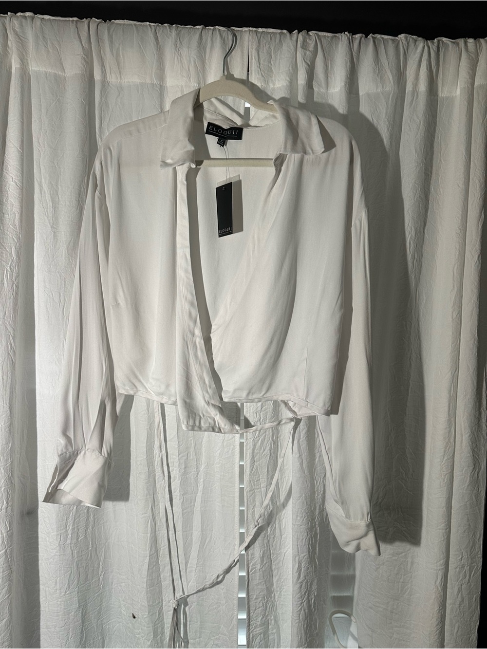 Eloquii White Button-Up Collar Blouse